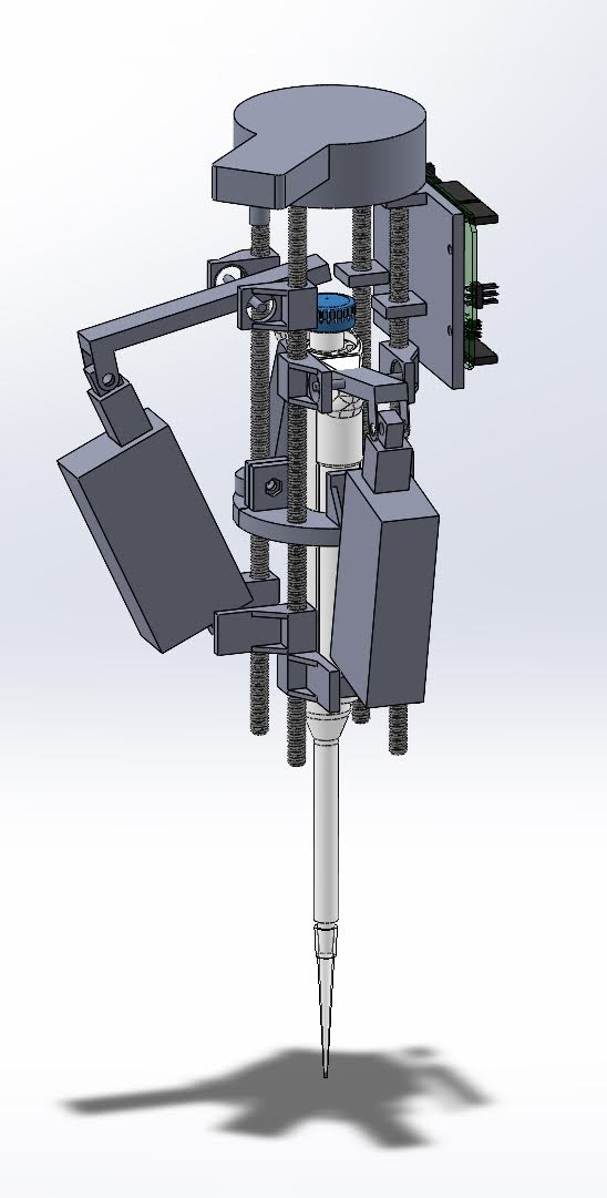 CAD model of the pipette end effector